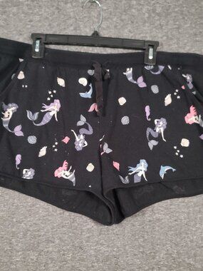 Torrid Women's Size 3 Sleep Shorts Black With Colorful Mermaids